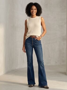 Zara Off-White Textured Knit Sweater small